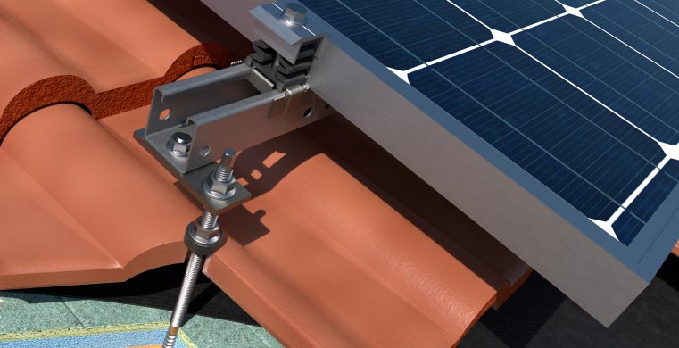 Koplanares System mit gelochter Führung aus Stahl Atlantis C4-M Indextrut Solar GP-XS.